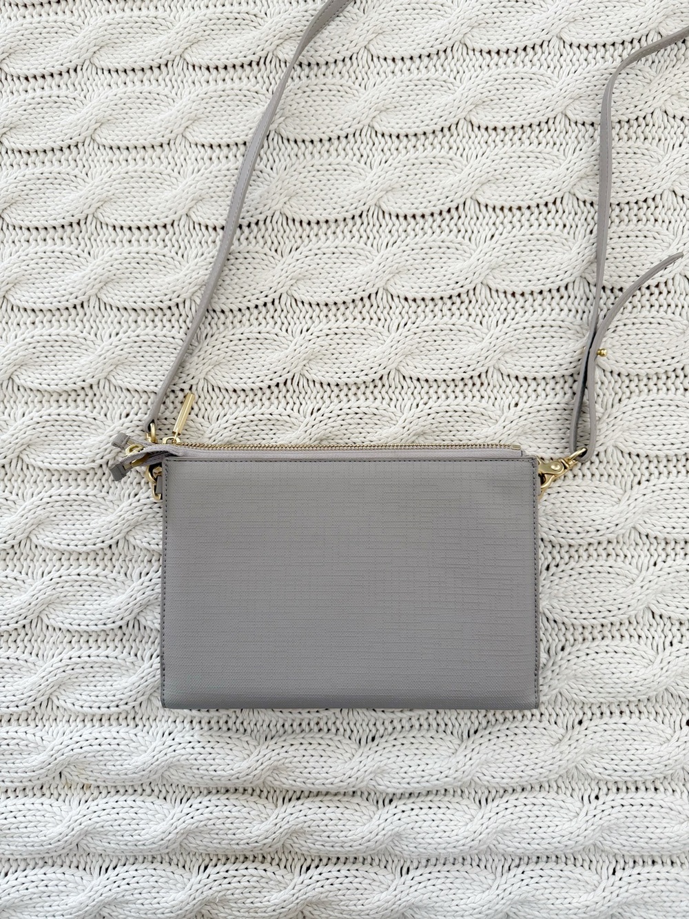 Danger Dover Neutral Beige Crossbody Clutch with Gold Hardware - Picture 3 of 7